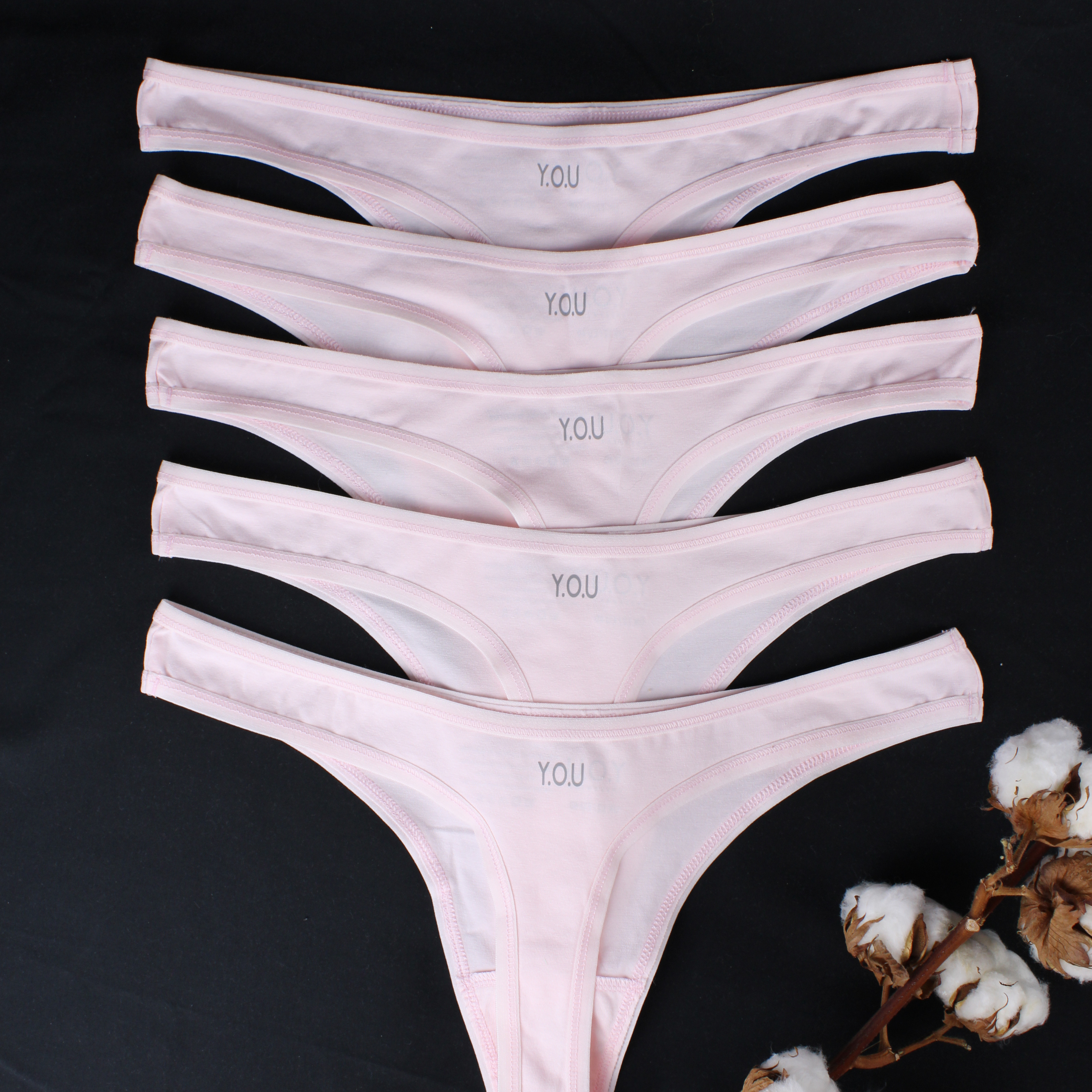 Women's organic cotton thong - pack of 5