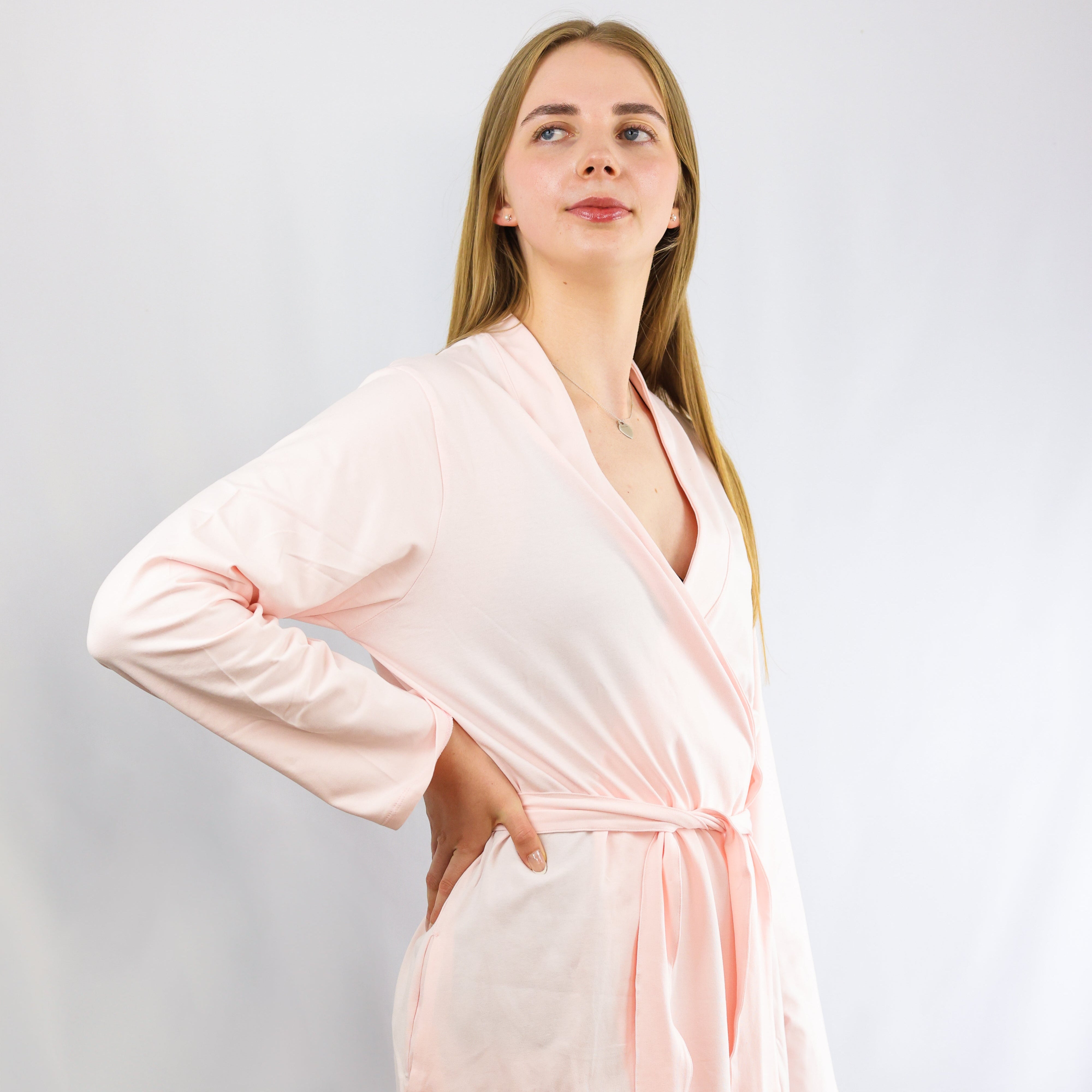 Robe - organic cotton unisex robe - light pink