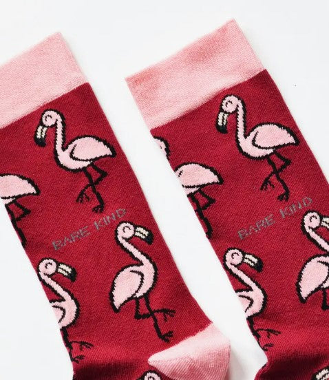 Bare Kind Bamboo Socks - Save the Flamingos