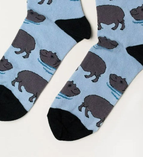 Bare Kind Bamboo Socks - Save the Hippos