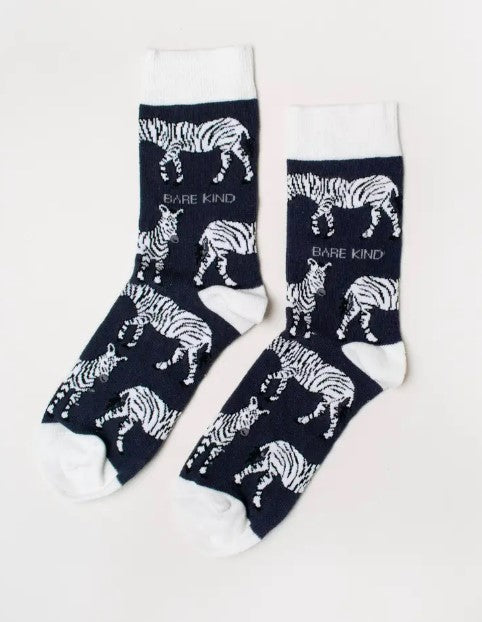 Bare Kind Bamboo Socks - Save the Zebras