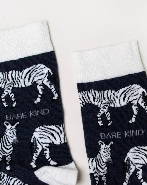 Bare Kind Bamboo Socks - Save the Zebras