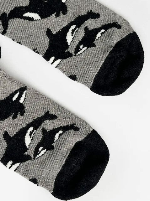 Bare Kind Bamboo Trainer Socks - Save the Orcas