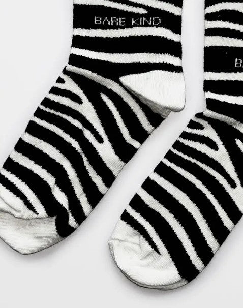 Bare Kind Bamboo Socks - Zebra Print Socks