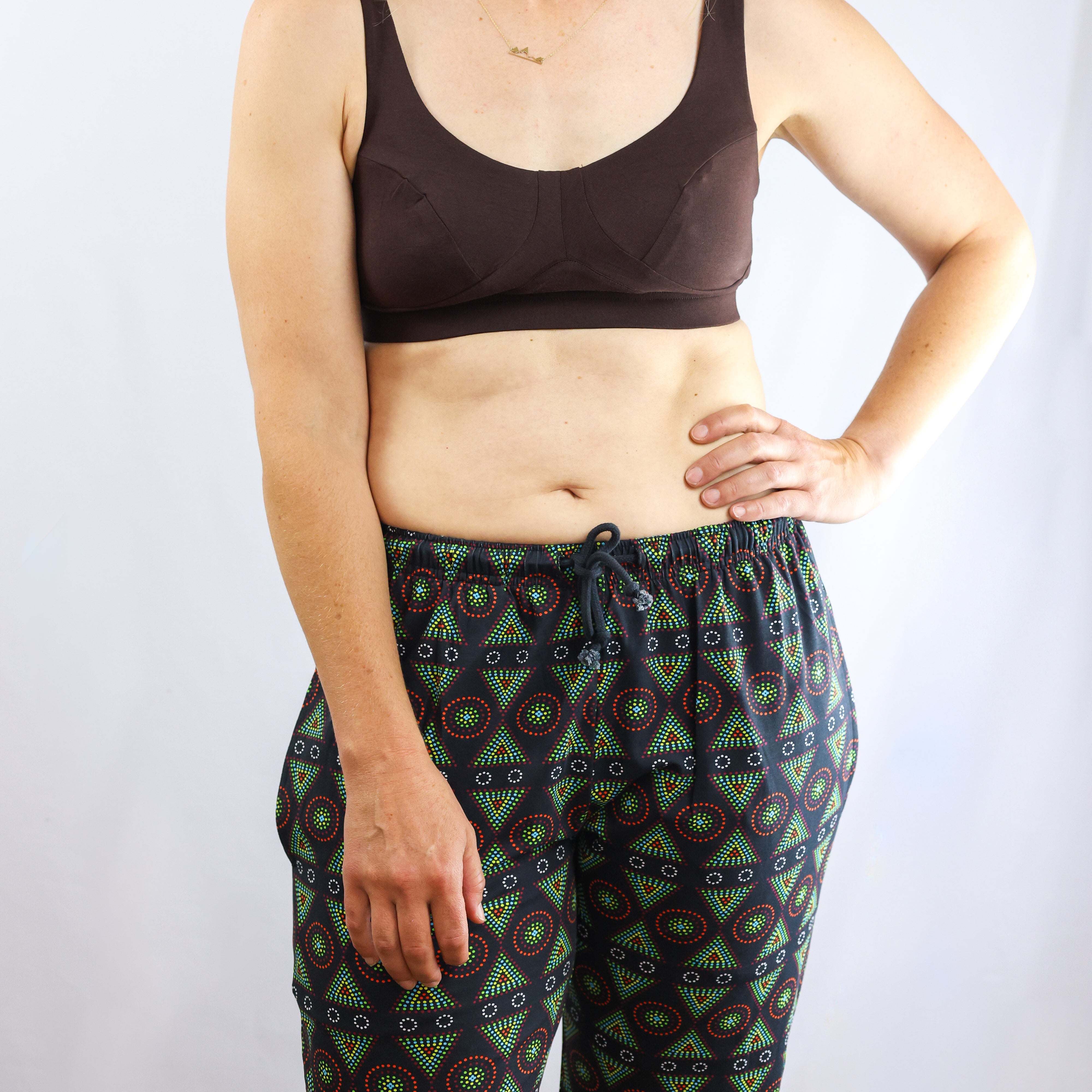 Pyjamas - organic cotton unisex pyjama bottoms - Black Mara design