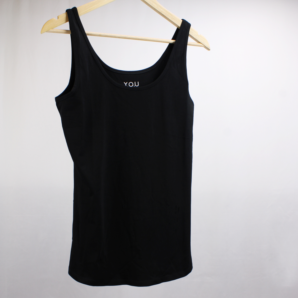 Organic cotton vest top - black