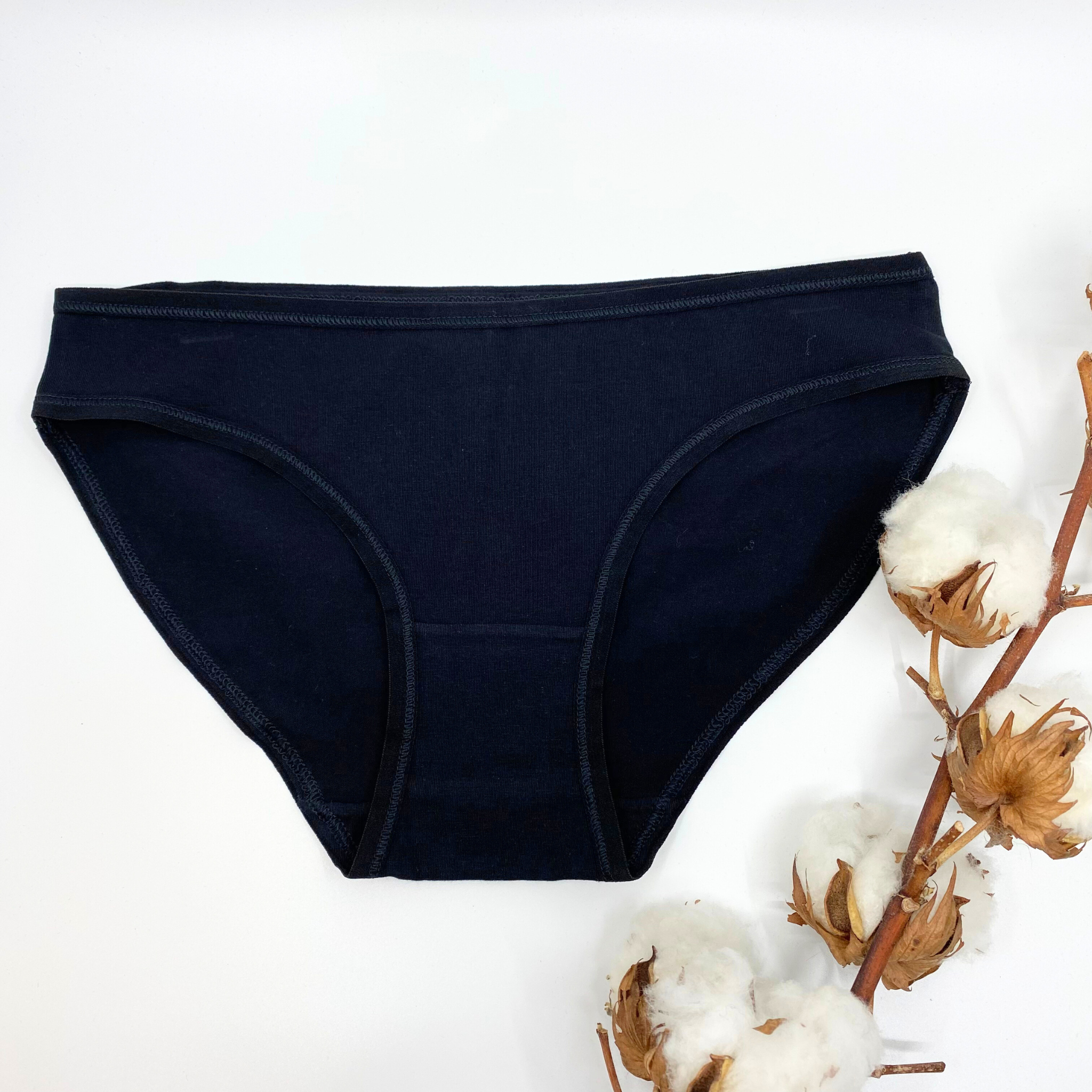 Girls' organic cotton knickers - black