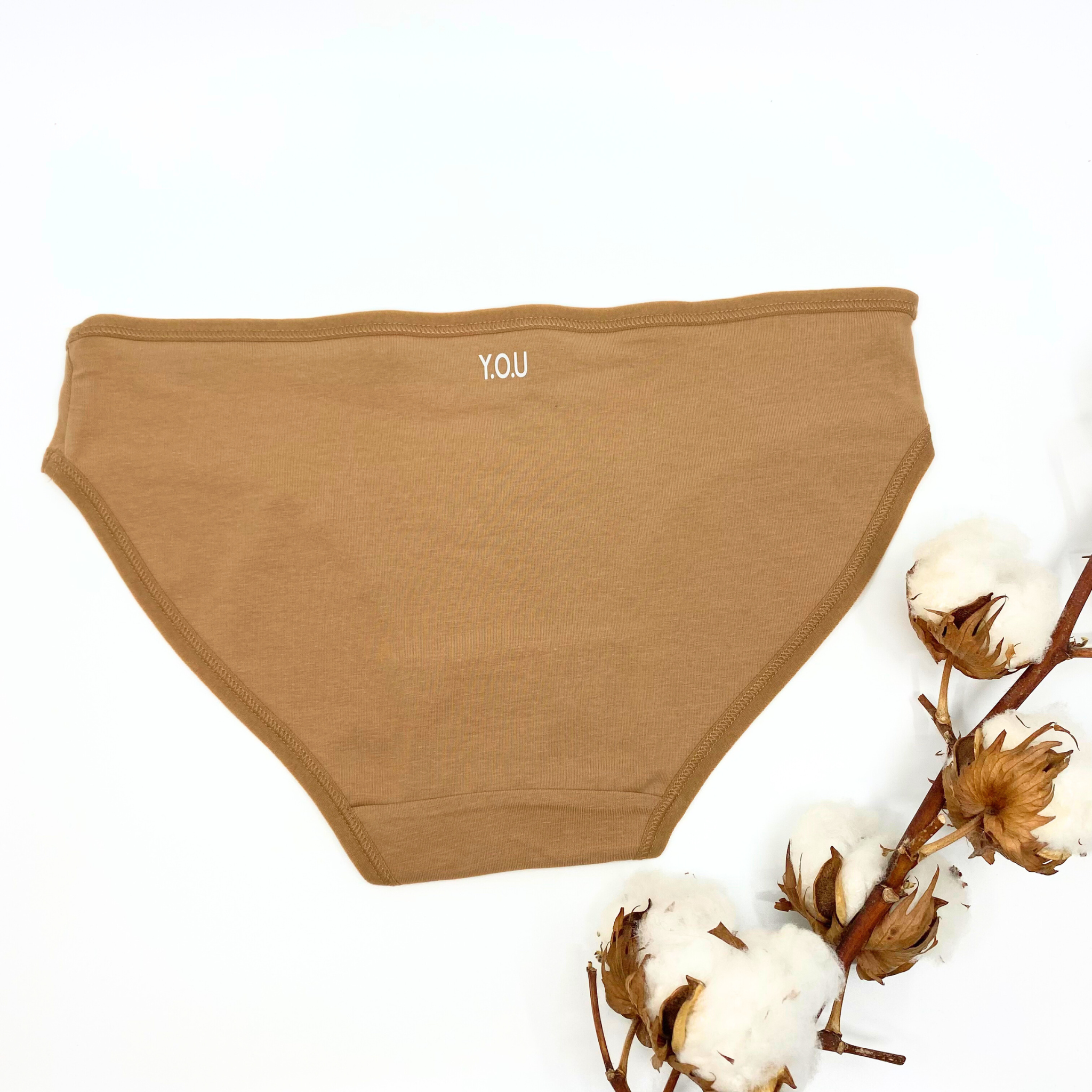 Girls' organic cotton knickers - almond