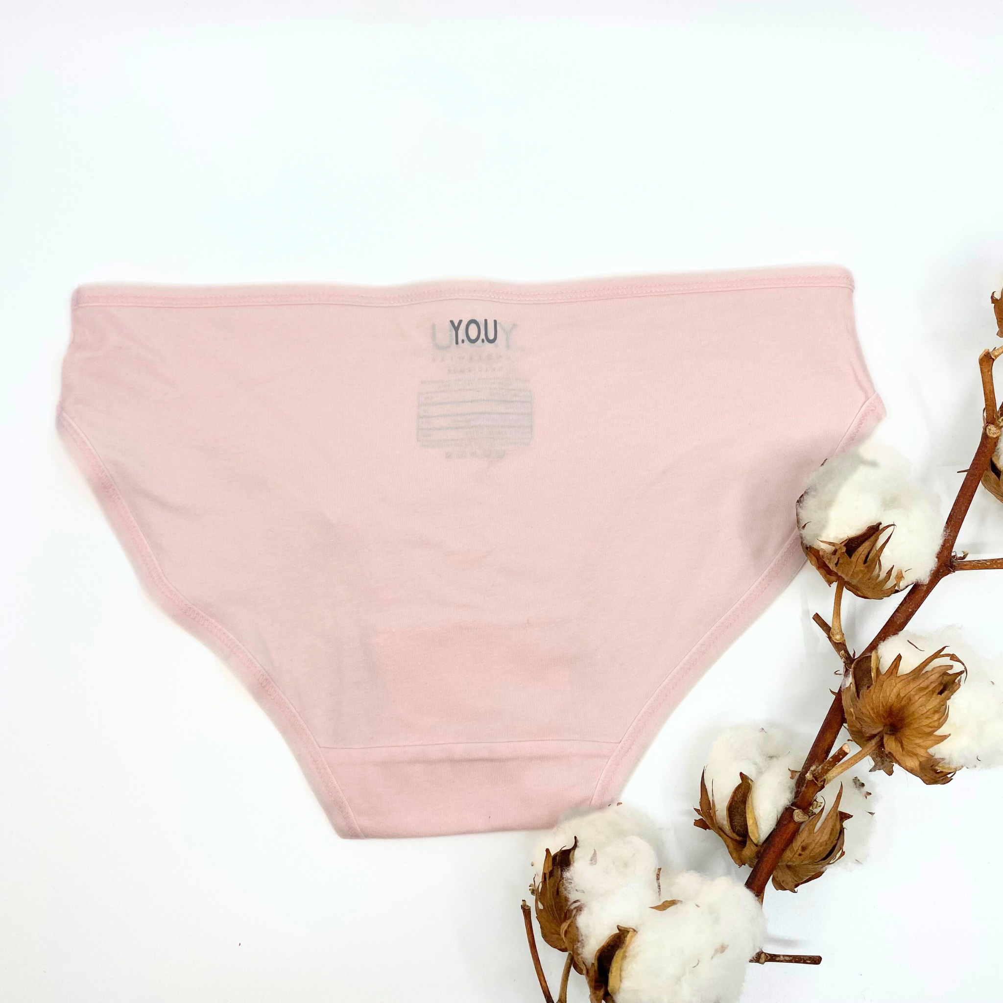 Girls' organic cotton knickers - light pink