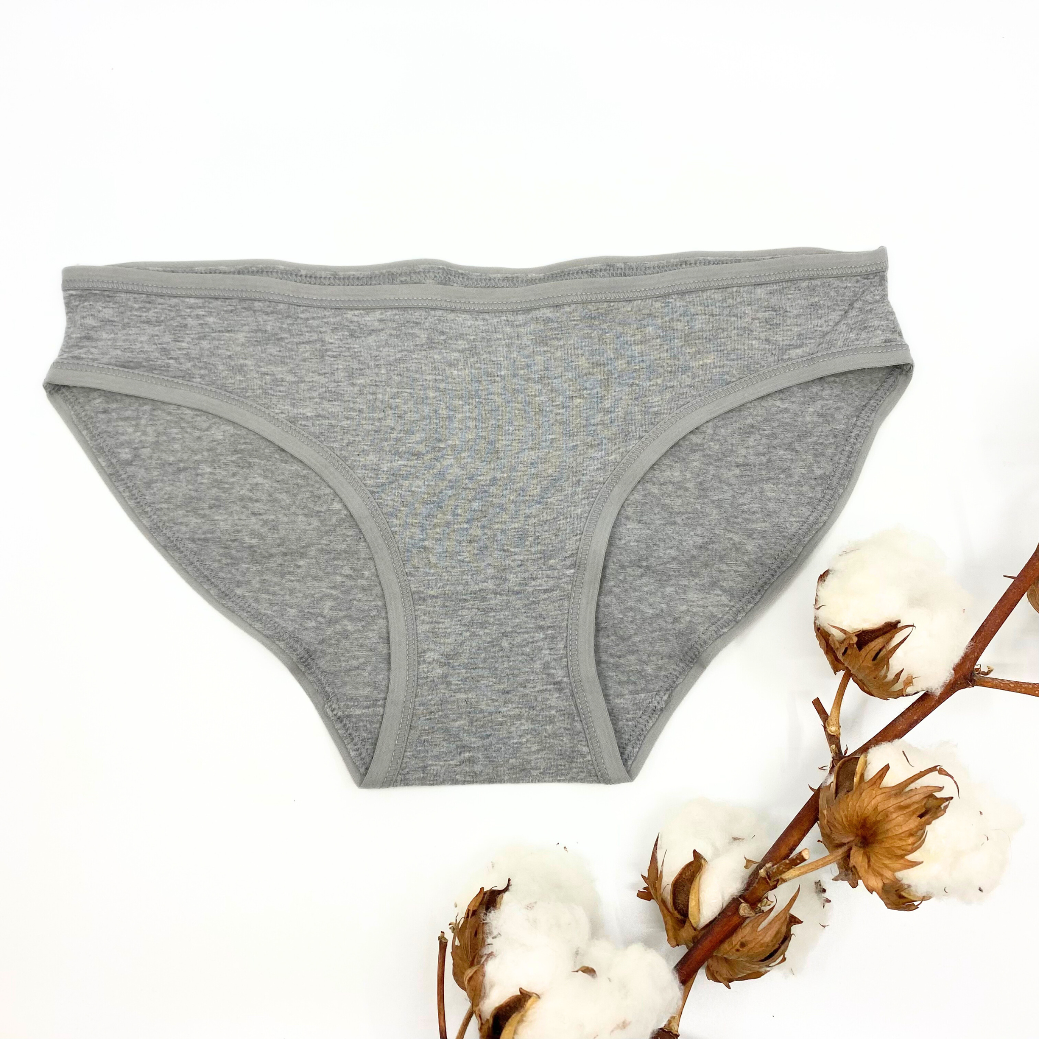 Girls' organic cotton knickers - light grey