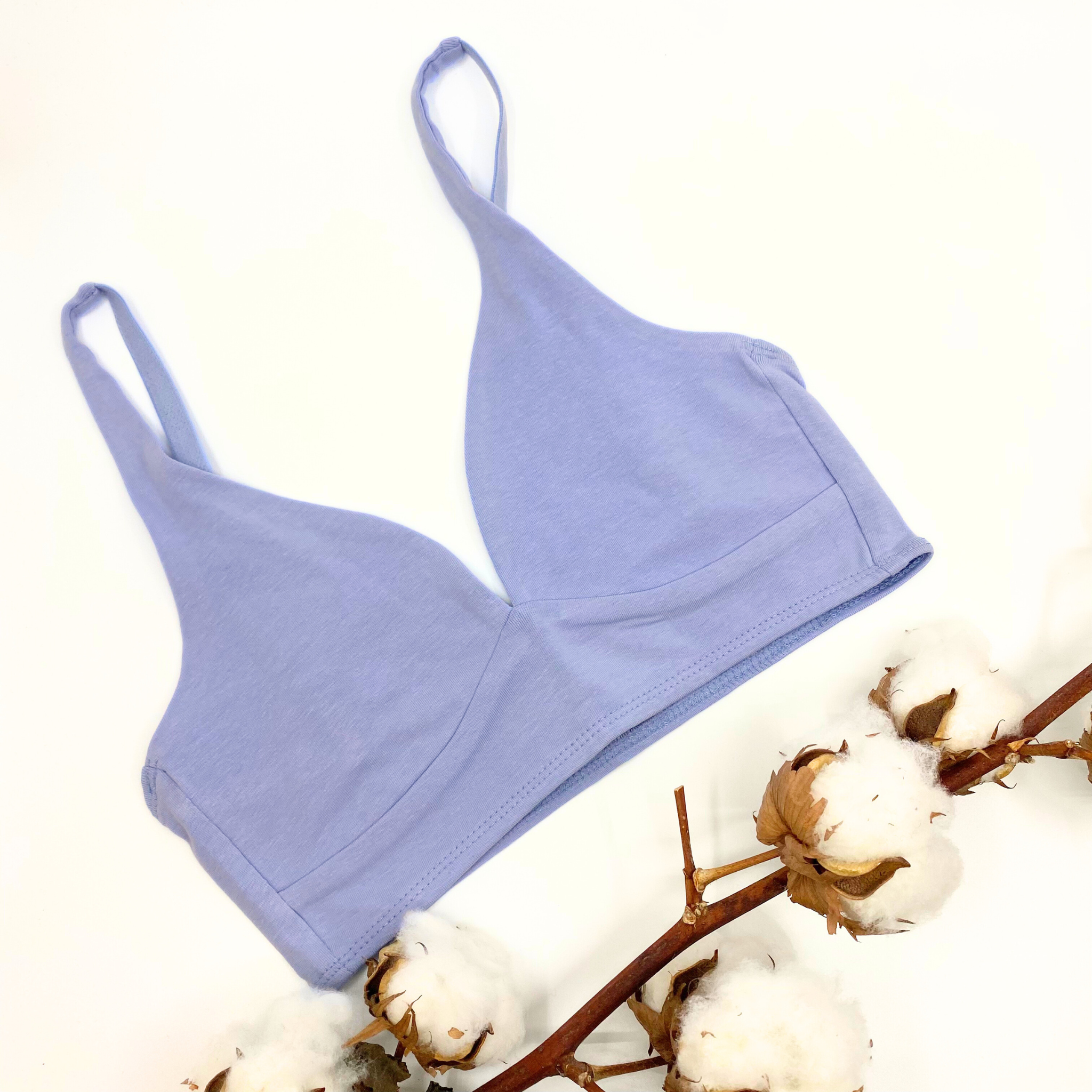 Girls' organic cotton bralette - light blue