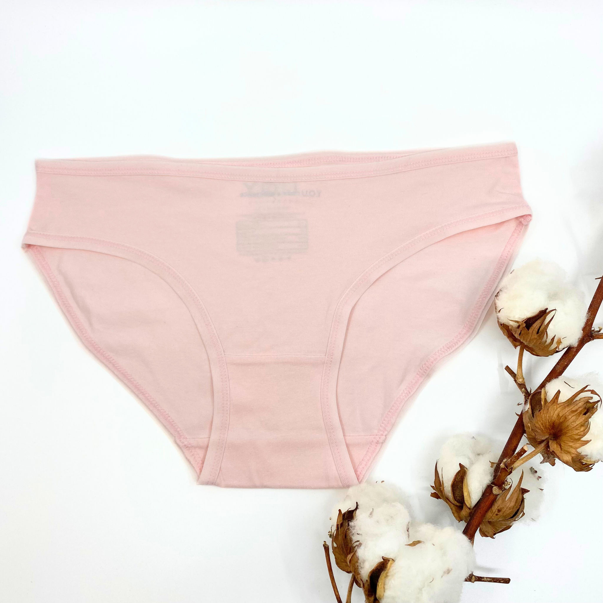 Girls' organic cotton knickers - light pink