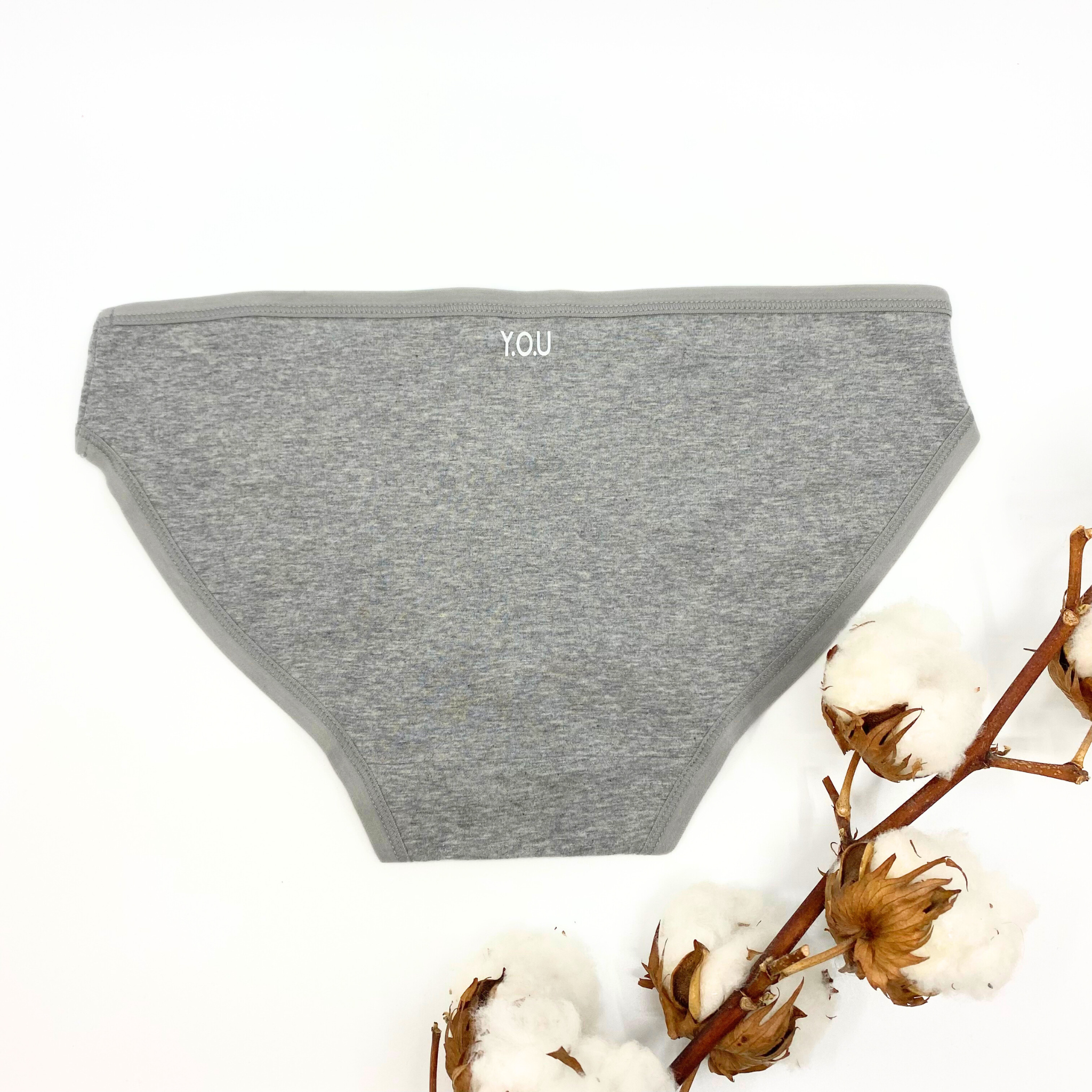 Girls' organic cotton knickers - light grey