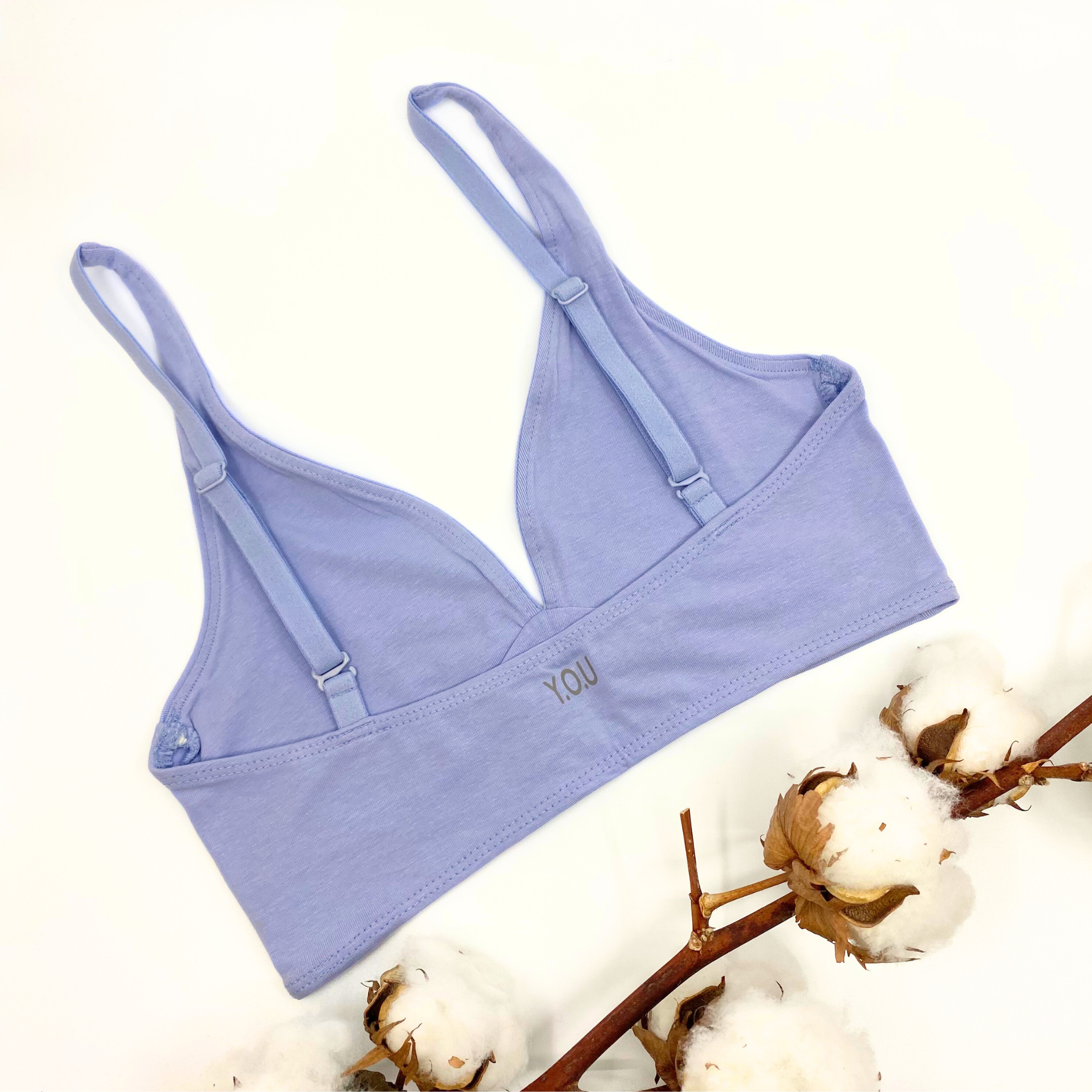 Girls' organic cotton bralette - light blue