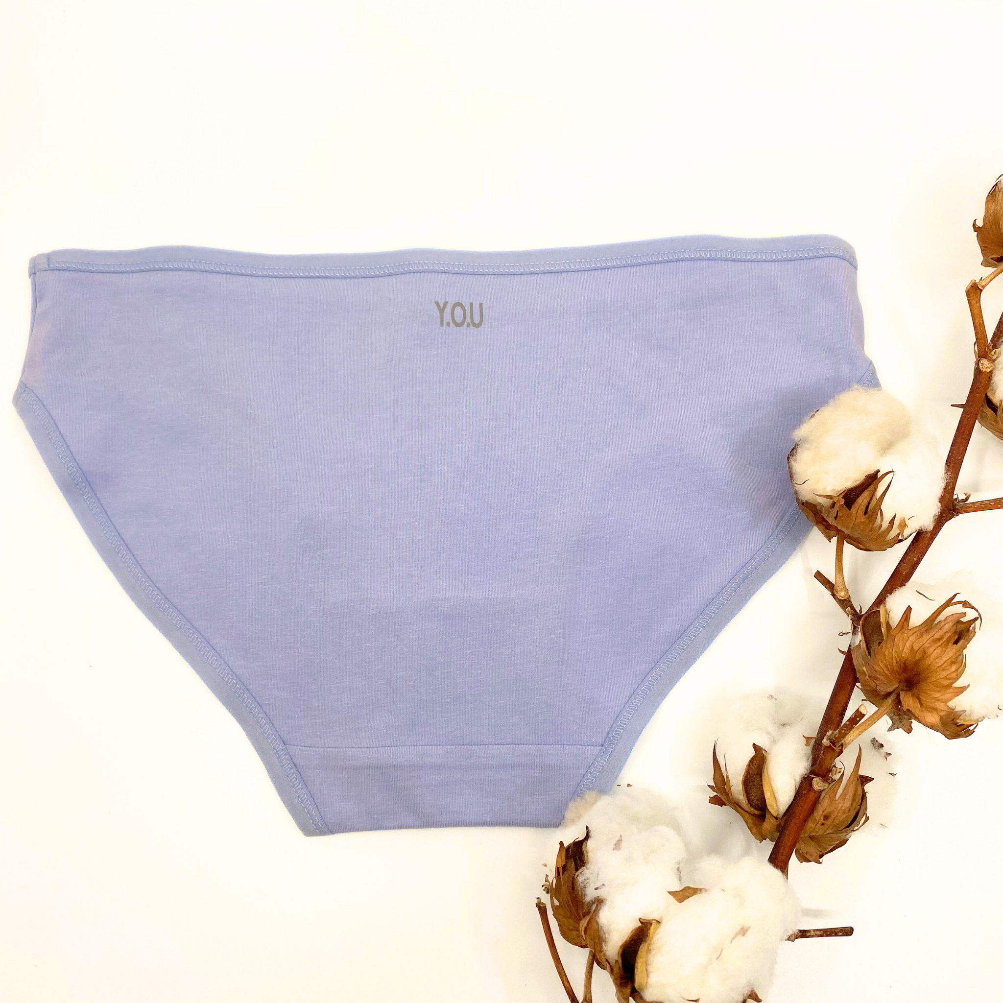 Girls' organic cotton knickers - light blue