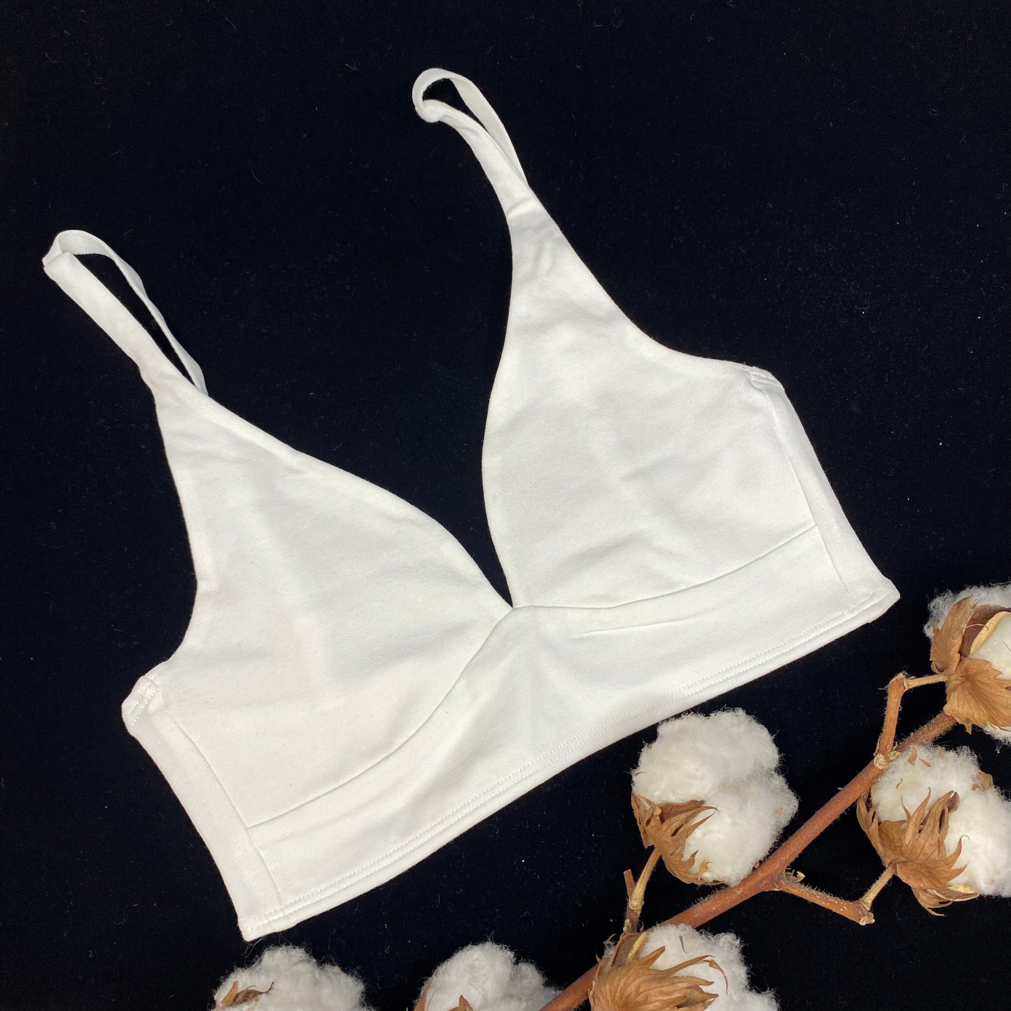 Girls' organic cotton bralette - white