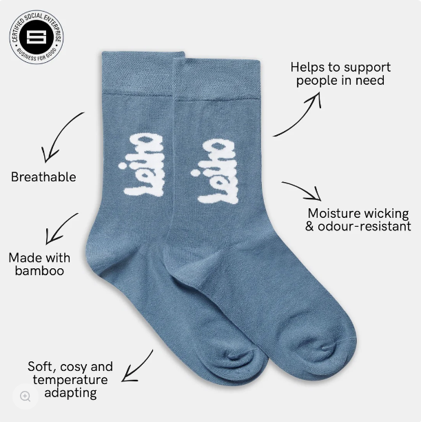 Leiho 'Goody Blue Shoes' Bamboo socks