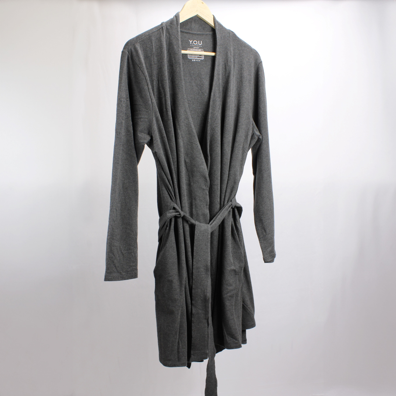 Robe - organic cotton unisex robe - charcoal grey