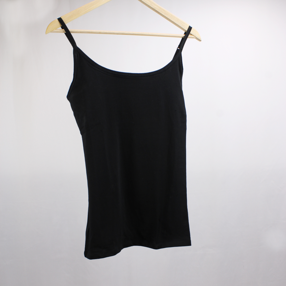 Organic cotton black camisole top