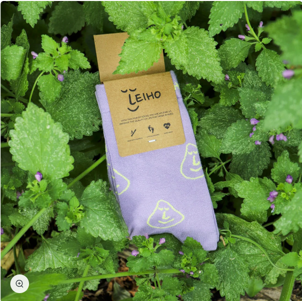 Leiho Lilac You A lot' Purple Bamboo sock