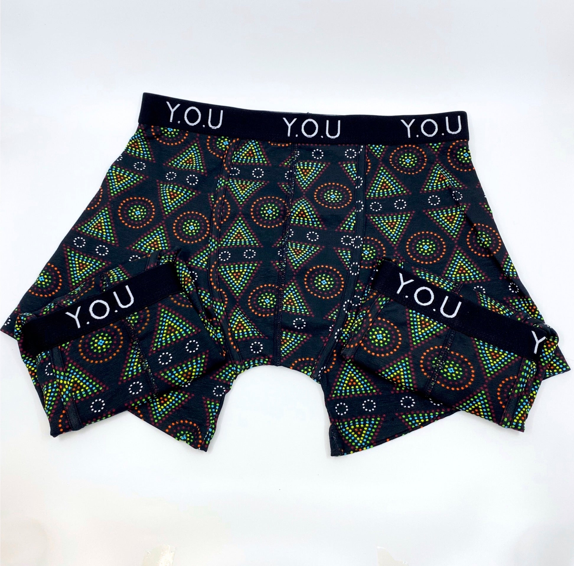 Men's Organic Cotton Mid-Length Trunks in Mara prints - pack of 3