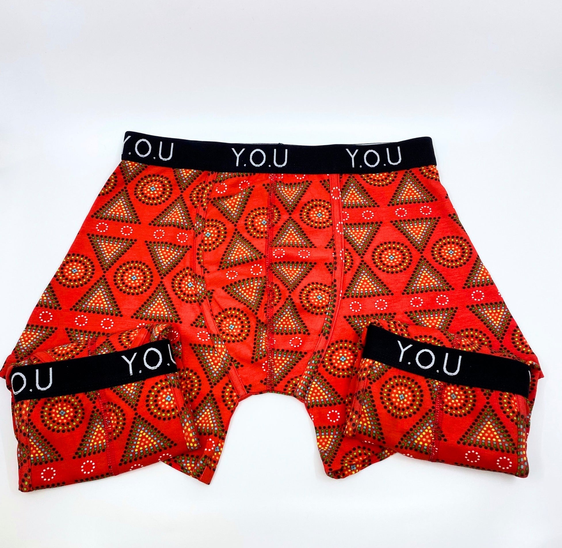 Men's Organic Cotton Mid-Length Trunks in Mara prints - pack of 3