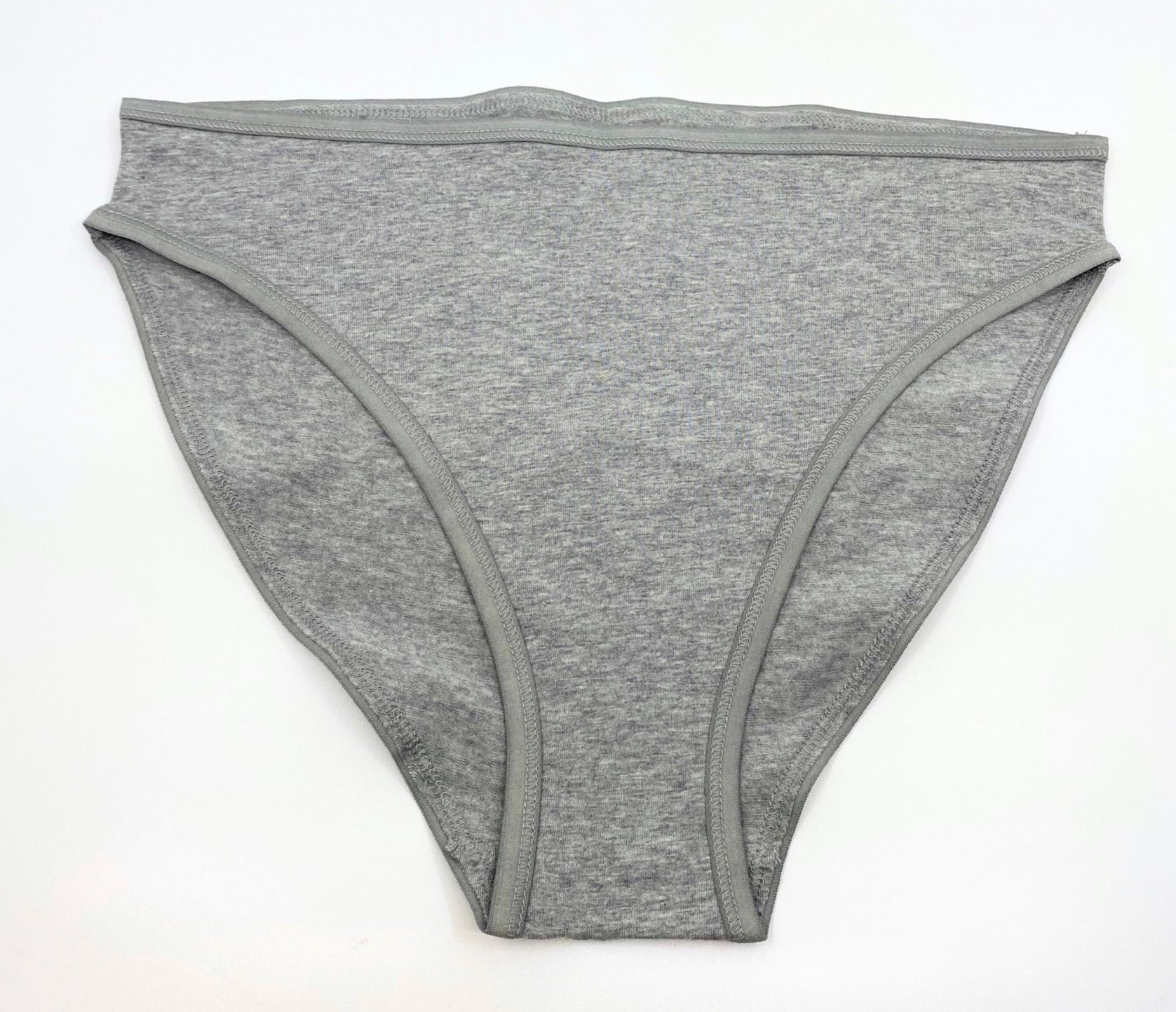 Women's organic cotton matching bralette and mid-rise bikini set - Light Grey