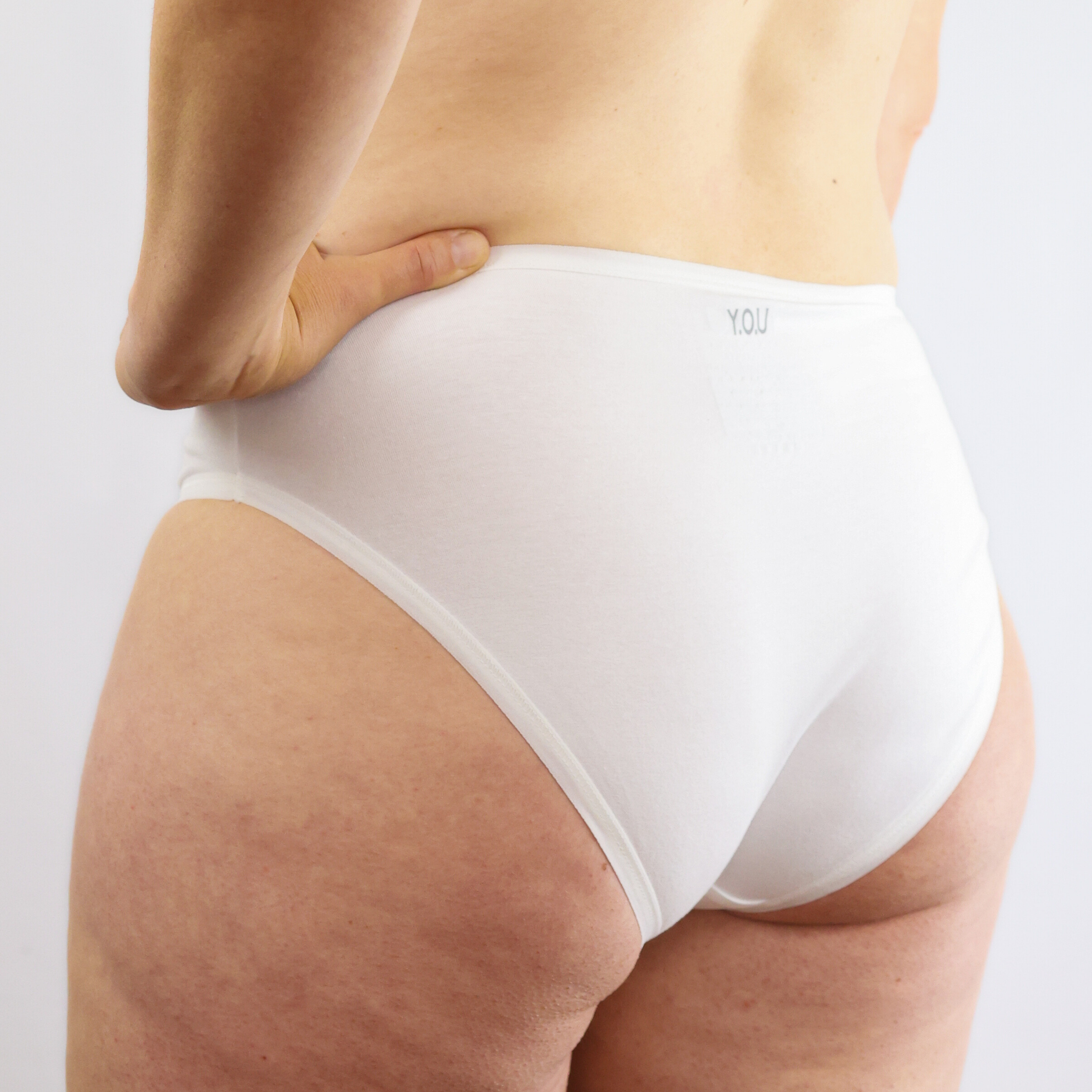 Women's organic cotton mid-rise bikini bottoms in white