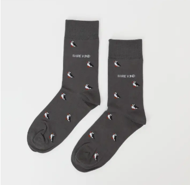 Bare Kind Bamboo Socks - Save the Puffin Small Motif