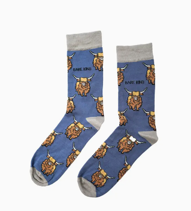 Bare Kind Bamboo Socks - Save the Highland Cow