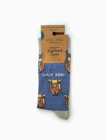 Bare Kind Bamboo Socks - Save the Highland Cow