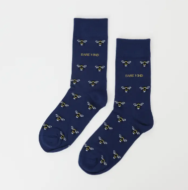 Bare Kind Bamboo Socks - Save the Bees Small Motif