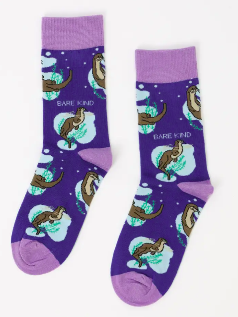 Bare Kind Bamboo Socks - Save the Otter (Marine)