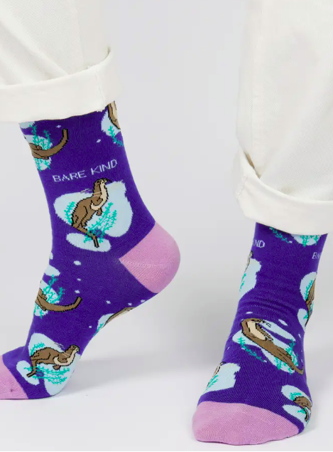 Bare Kind Bamboo Socks - Save the Otter (Marine)