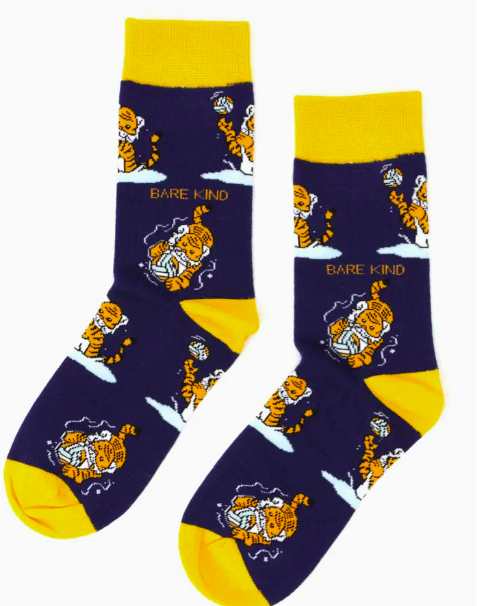 Bare Kind Bamboo Socks - Save the Tiger (Blue)