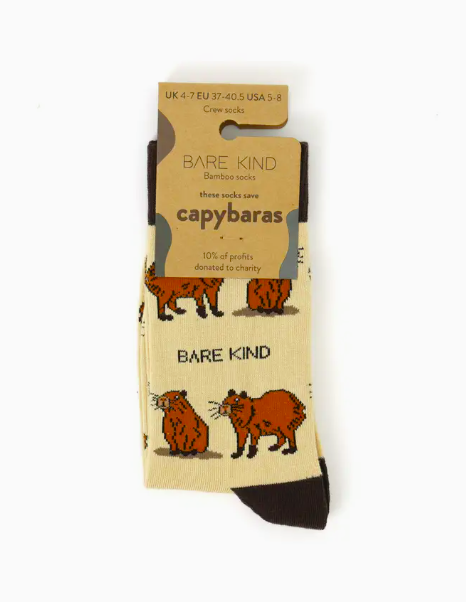 Bare Kind Bamboo Socks - Save the Capybara