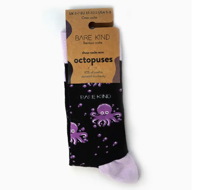 Bare Kind Bamboo Socks - Save the Octopus