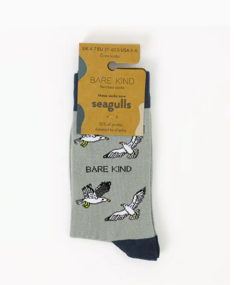 Bare Kind Bamboo Socks - Save the Seagull