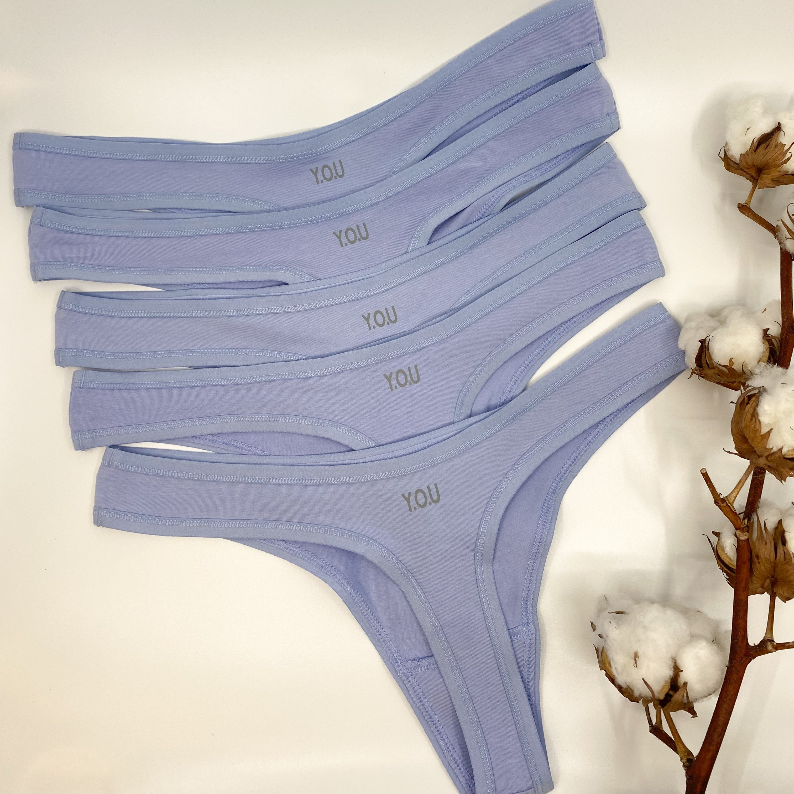 Women's organic cotton thong - pack of 5