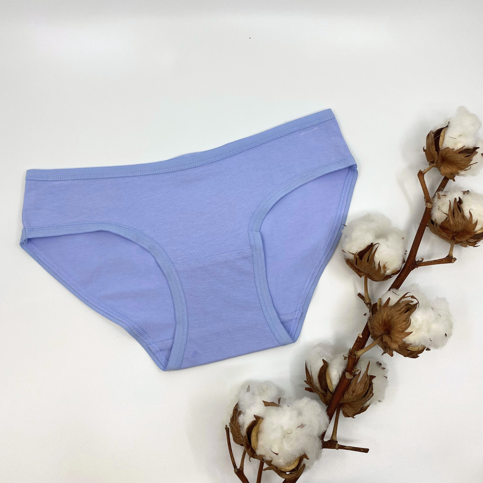 Girls' organic cotton knickers - light blue