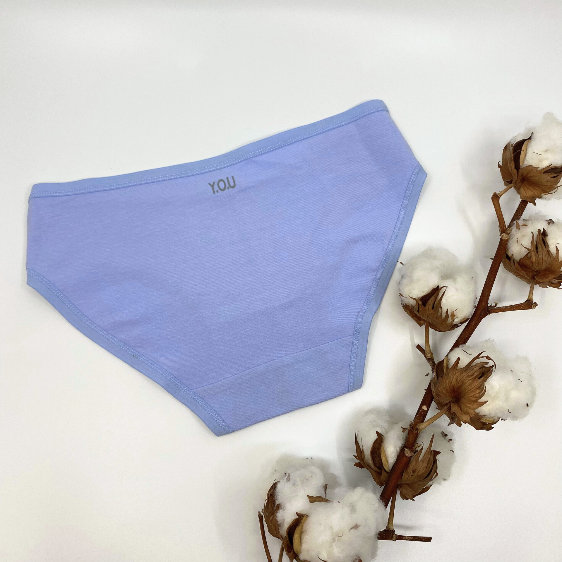 Girls' organic cotton knickers - light blue