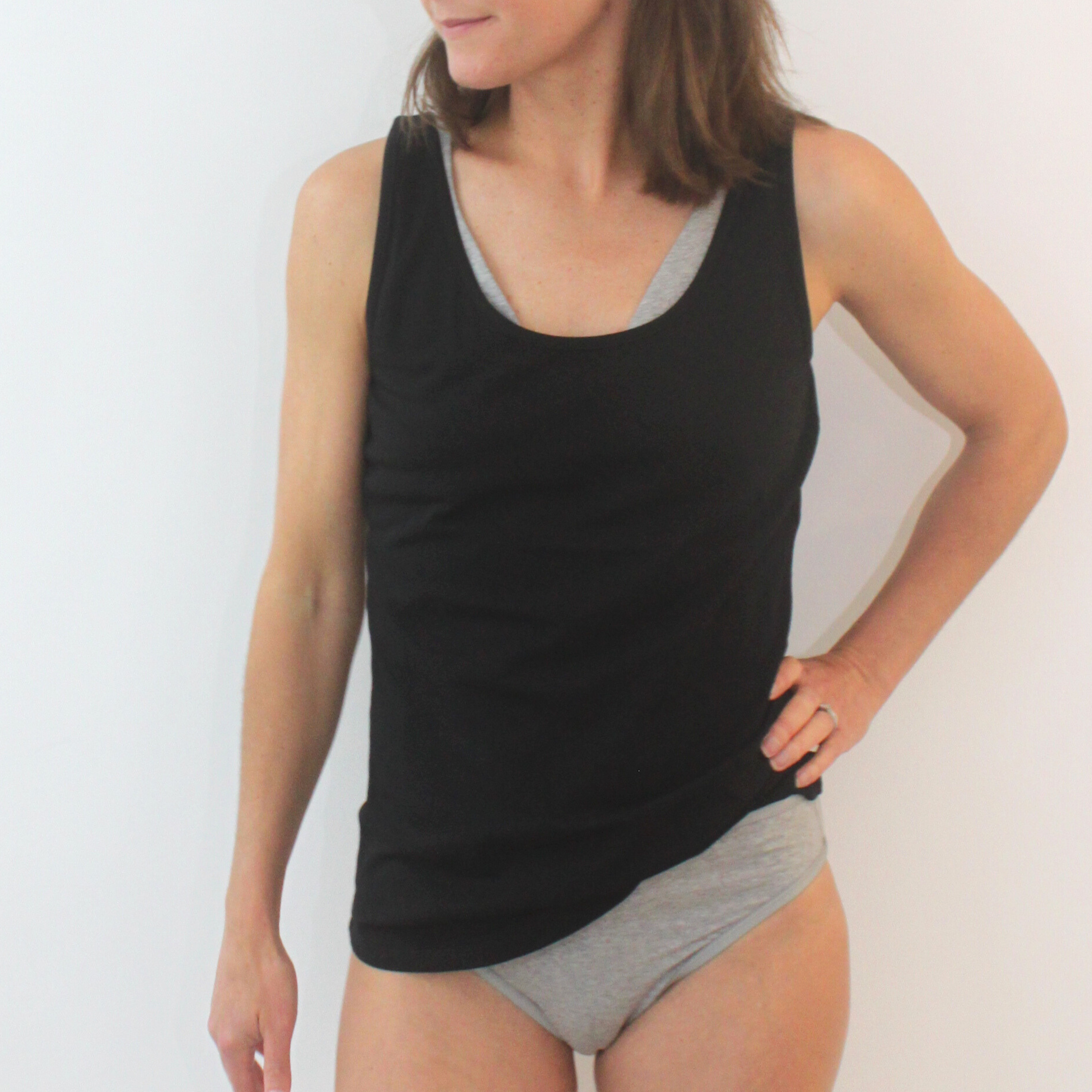 Organic cotton vest top - black