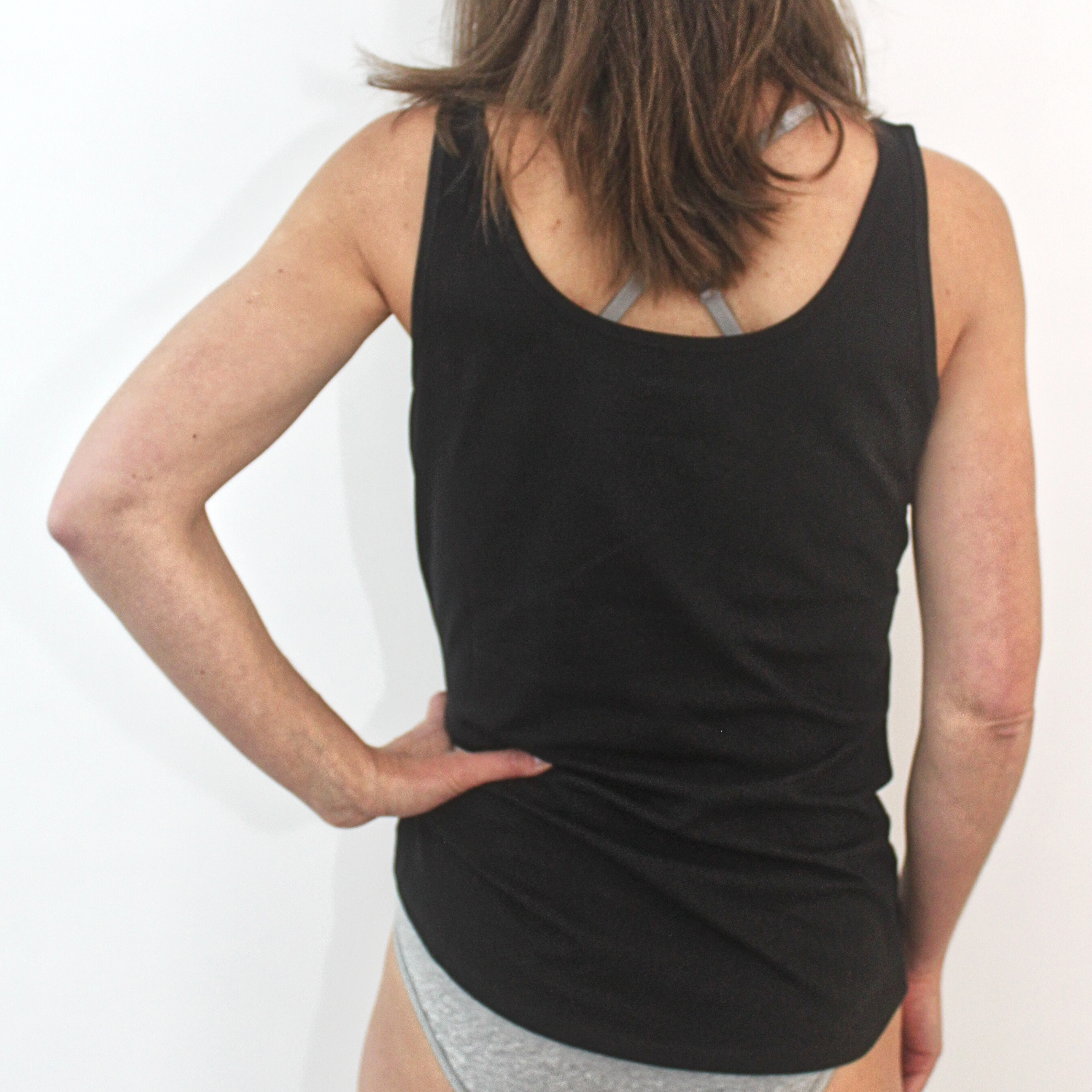 Organic cotton vest top - black