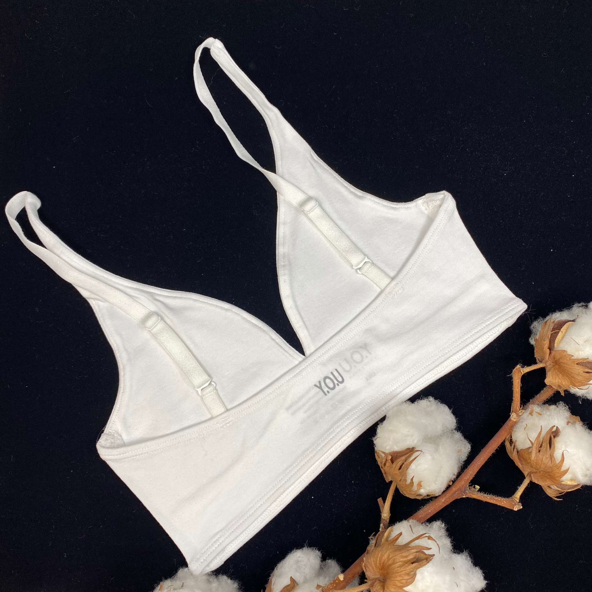 Girls' organic cotton bralette - white