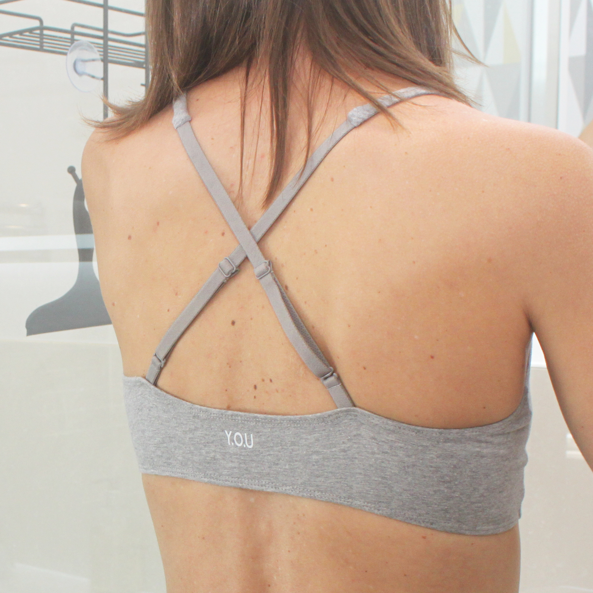 Women's organic cotton bralette in light grey (heather grey)