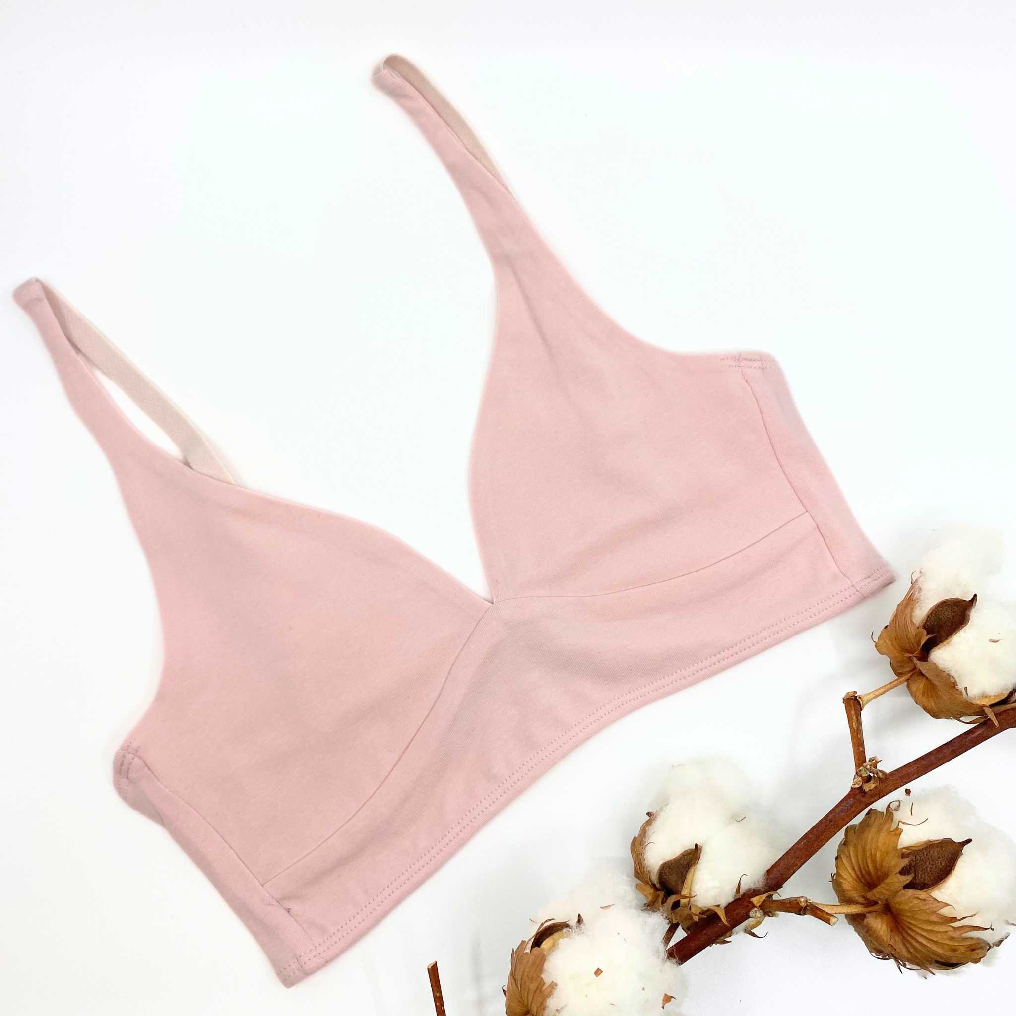 Girls' organic cotton bralette - light pink