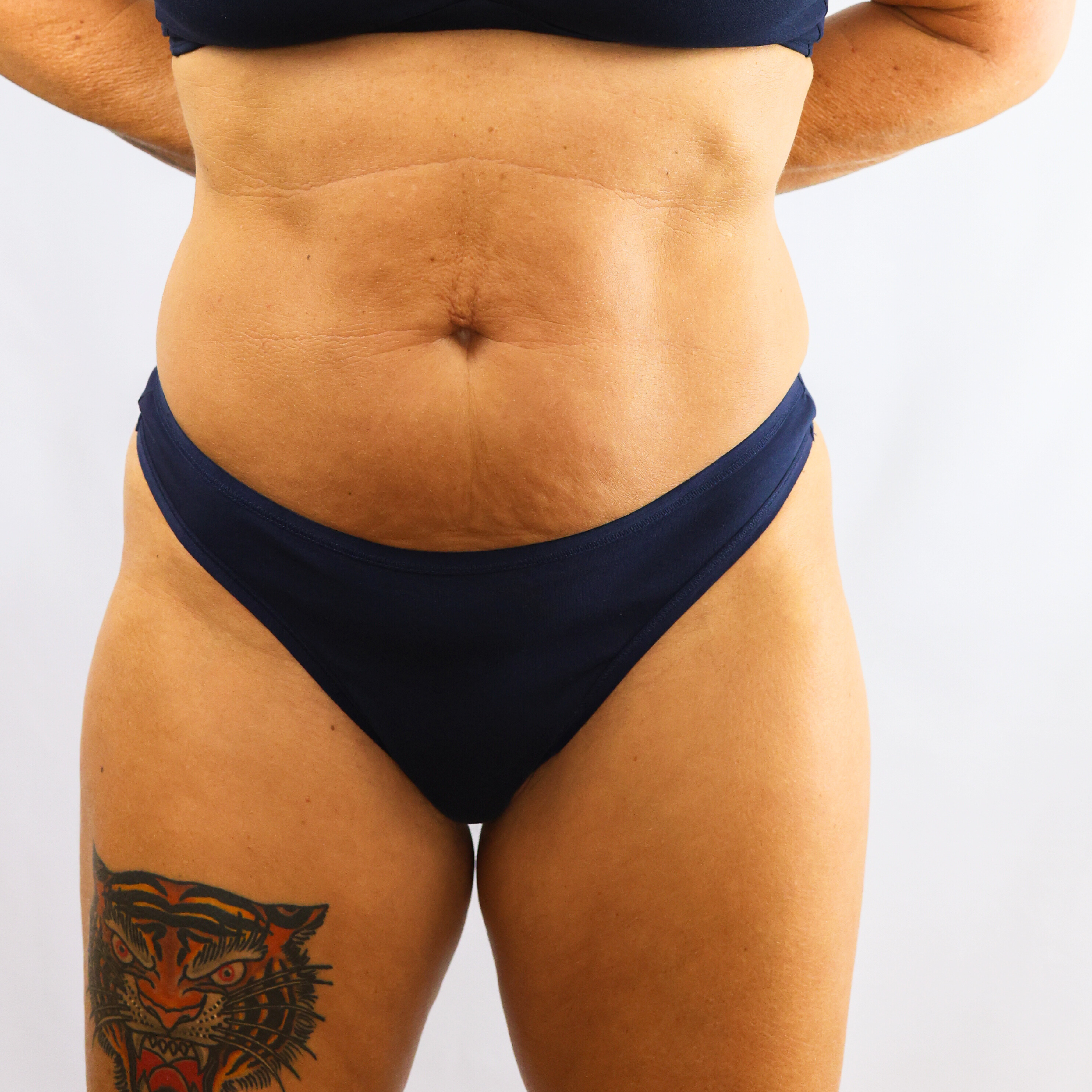 Women's organic cotton thong in navy blue