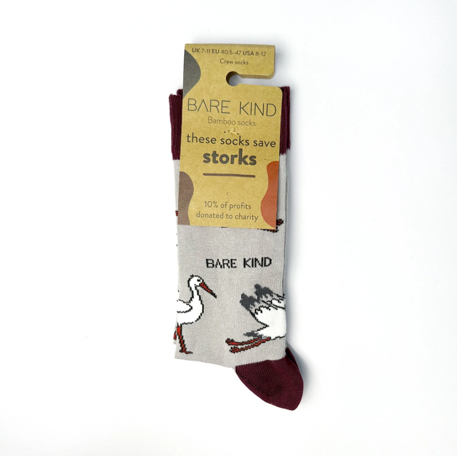 Bare Kind Bamboo Socks - Save the Storks