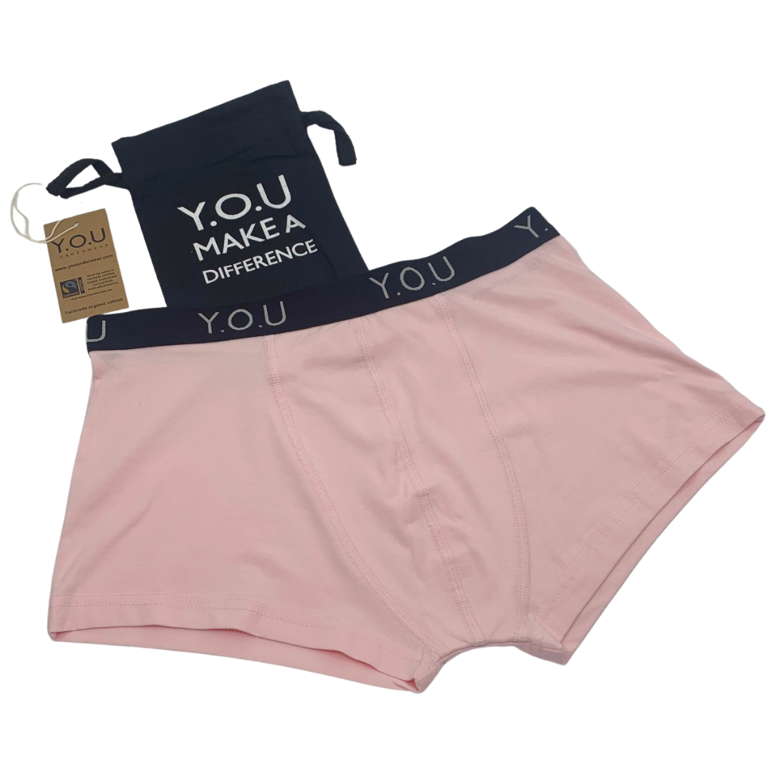 Men's organic cotton hipster trunks in light pink – Y.O.U underwear