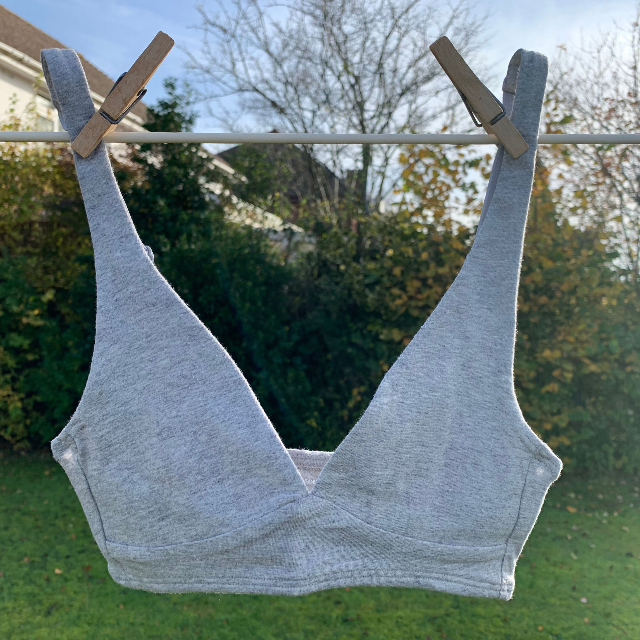 Girls' organic cotton bralette - light grey